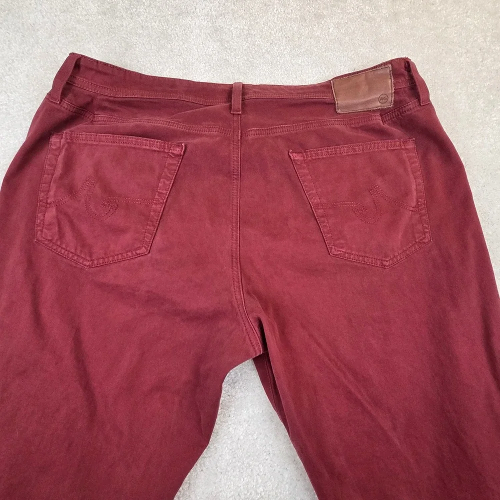 AG Adriano Goldschmied The Graduate Tailored Leg Pants Burgundy Red 40x30 Mens